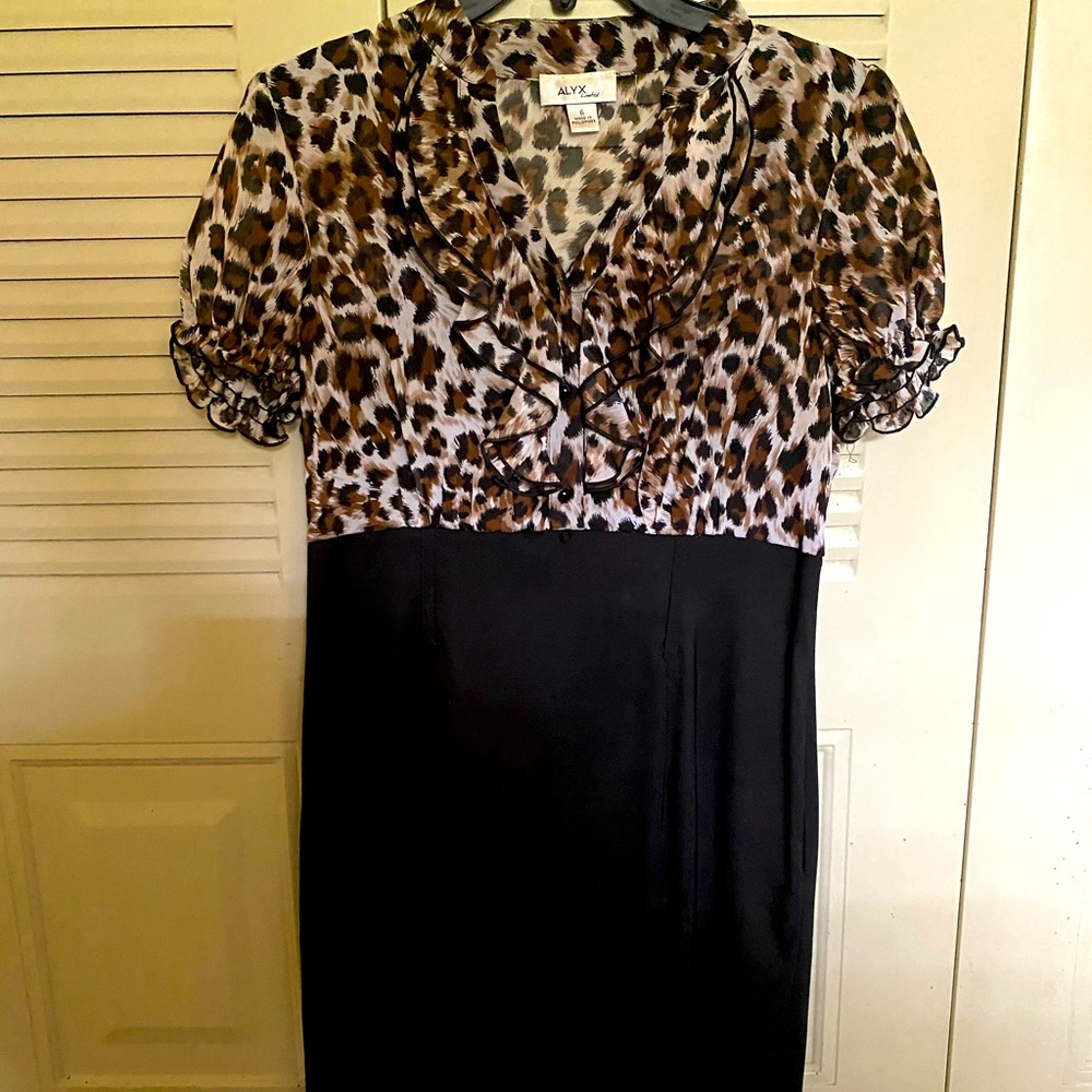 Leopard black dress